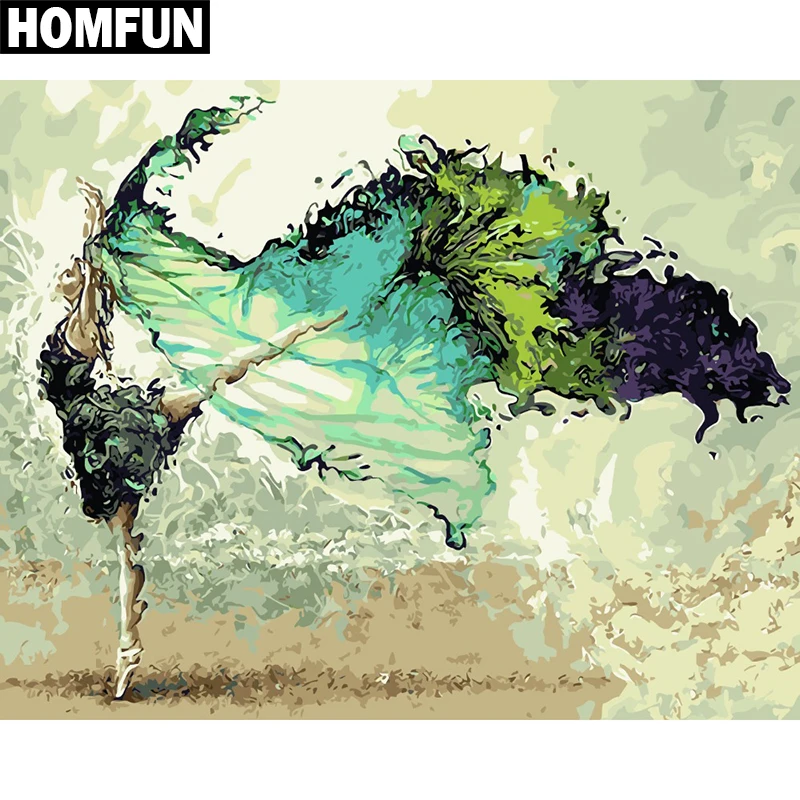 Картина из страз HOMFUN Танцующая женщина алмазная 5D Вышивка крестиком квадратная
