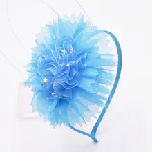 Big Chiffon Flor Hairband Strass Tiara Faixa de cabelo For Kids Handmade Macio banda Cabeça Crianças Acessórios de Cabelo para a Menina