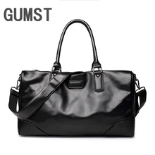 GUMST мужские дорожные сумки бренд багаж Водонепроницаемый Чемодан вещевой мешок большой емкости Повседневная кожаная сумка модная однотонная