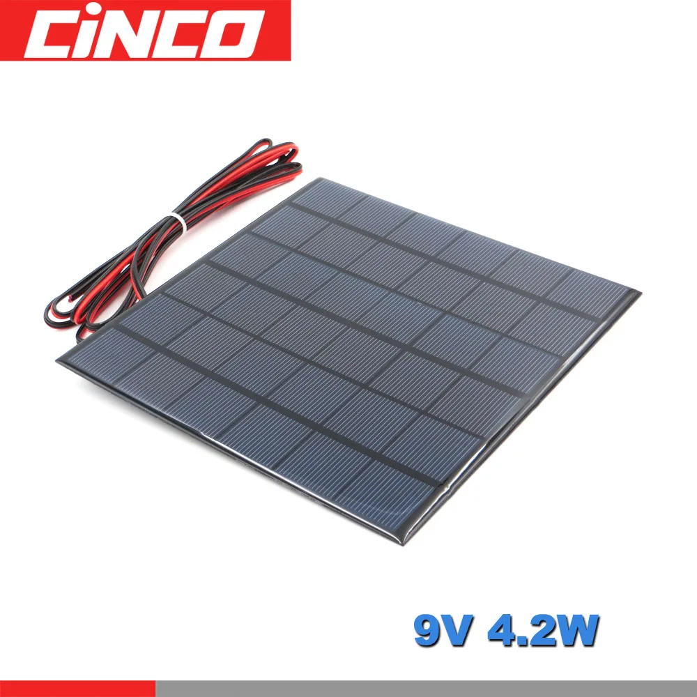 

9V 4.5Watt with 200cm extend cable Poly Panel Solar monocrystalline Silicon DIY Battery Charger Module Mini Solar Cell wire toy