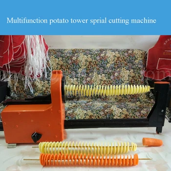 

Hand shake potato tower crane stretching making machine Manual multi-function automatic potato tower spiral cutting machine