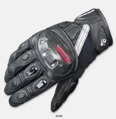GK-160 Мотоциклетные Перчатки из углеродного волокна для верховой езды против осени рыцарские перчатки короткие гоночные перчатки - Цвет: Черный