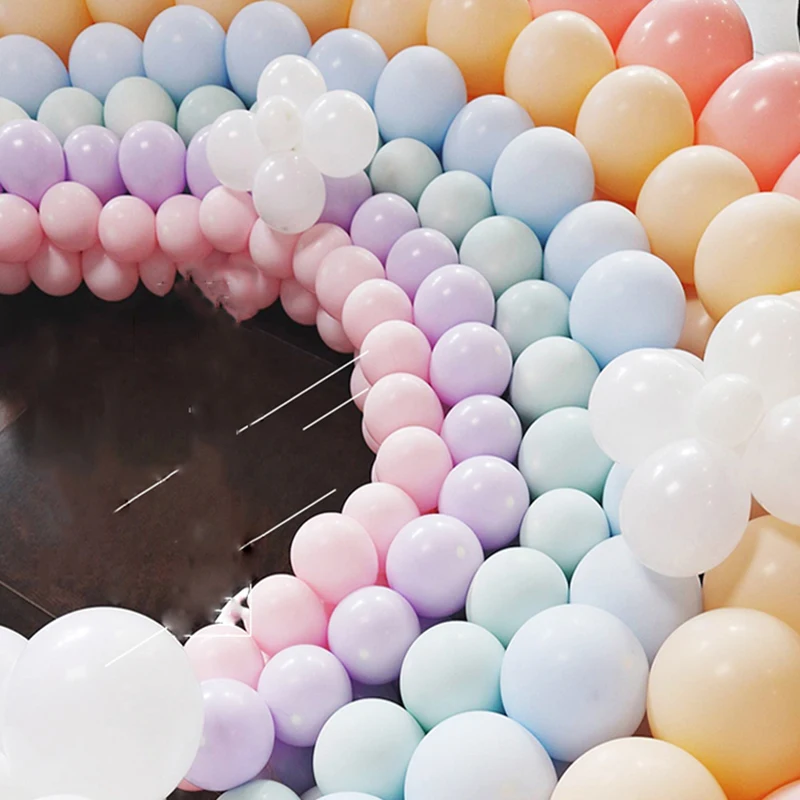 100pcs 12'' Macaroon Latex Balloons Wedding Party Balloons Birthday Adult Party Decorations Kids Colorful Air Balls Balloon Arch
