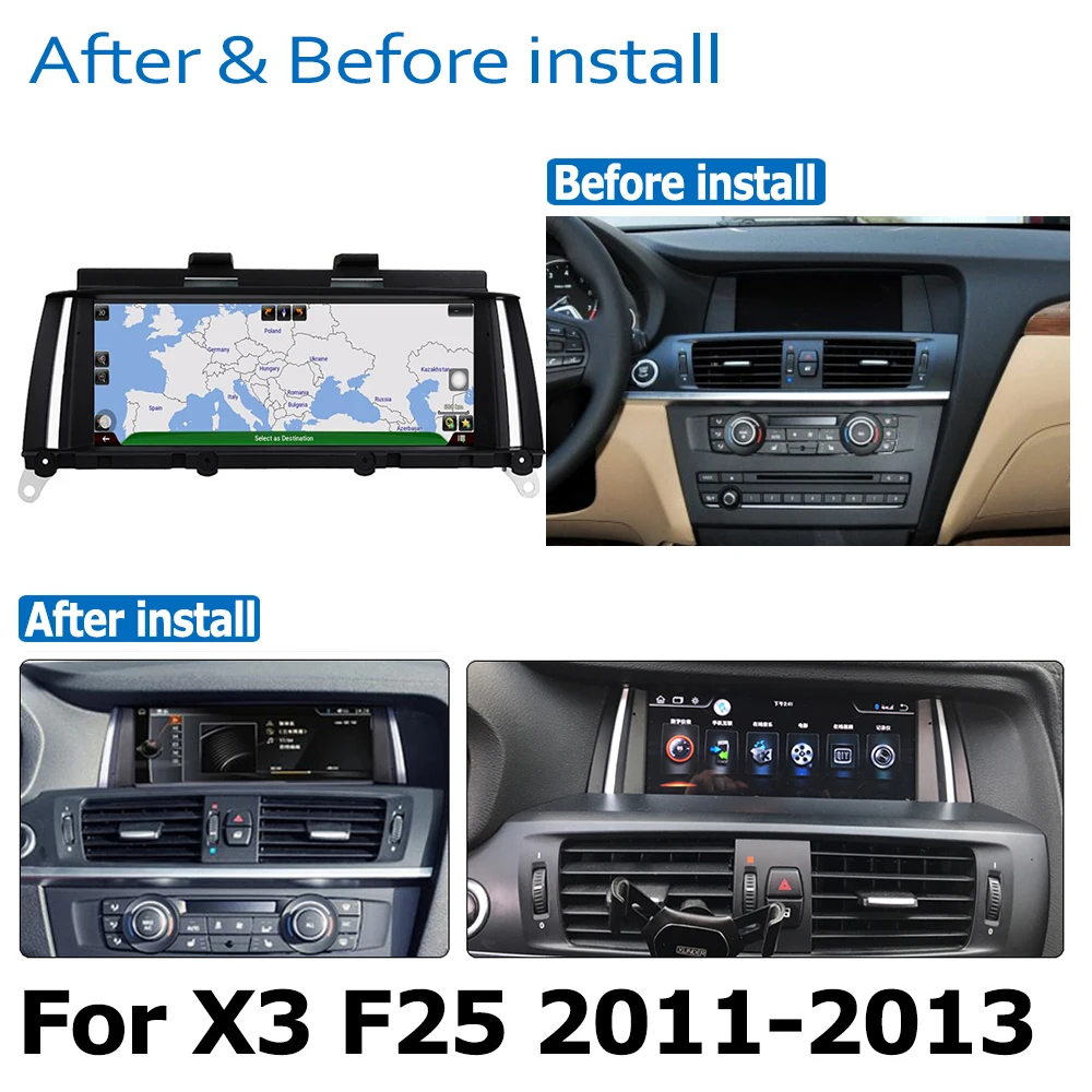 Sale Android 8.0 up Car DVD Navi Player For BMW X3 F25 2011~2013 CIC Audio Stereo HD Touch Screen all in one 2