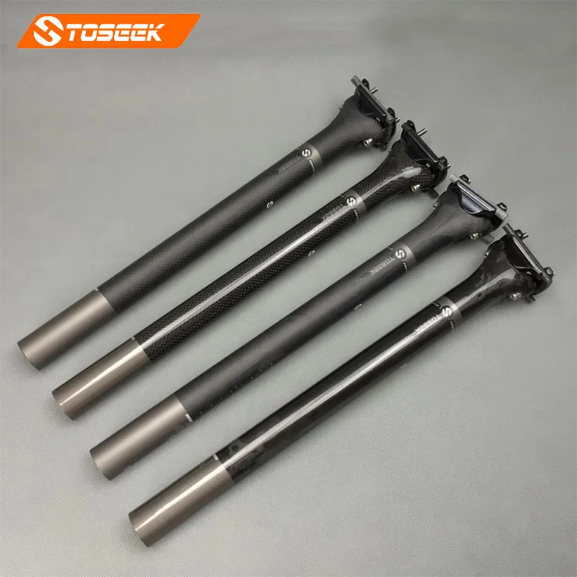 

Full carbon fiber road bike seatpost MTB bicycle seat post tube vertical 0 degree 27.2 / 30.8 / 31.6 * 400mm 3K/UD