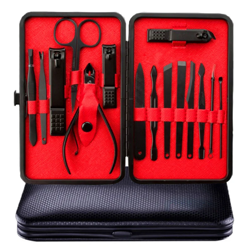 

15 in 1 Nail Clipper Kit With Case Nail Care Set Pedicure Cutters Scissor Tweezer Knife Ear Pick Manicure Set Nail Art Tools