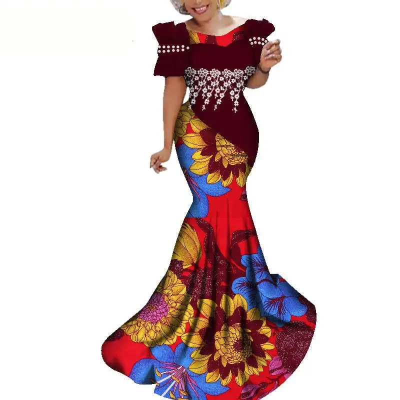 2019 Новое поступление модный стиль Африканский для женщин хлопок плюс размеры длинное платье XS-6XL