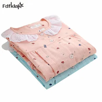 

New print cotton pajamas women autumn winter pyjamas women pijama inverno long sleeve homewear girls pajama set Q968