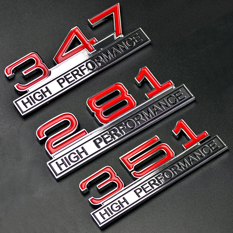 351/ High Performance Emblem Chrome Red