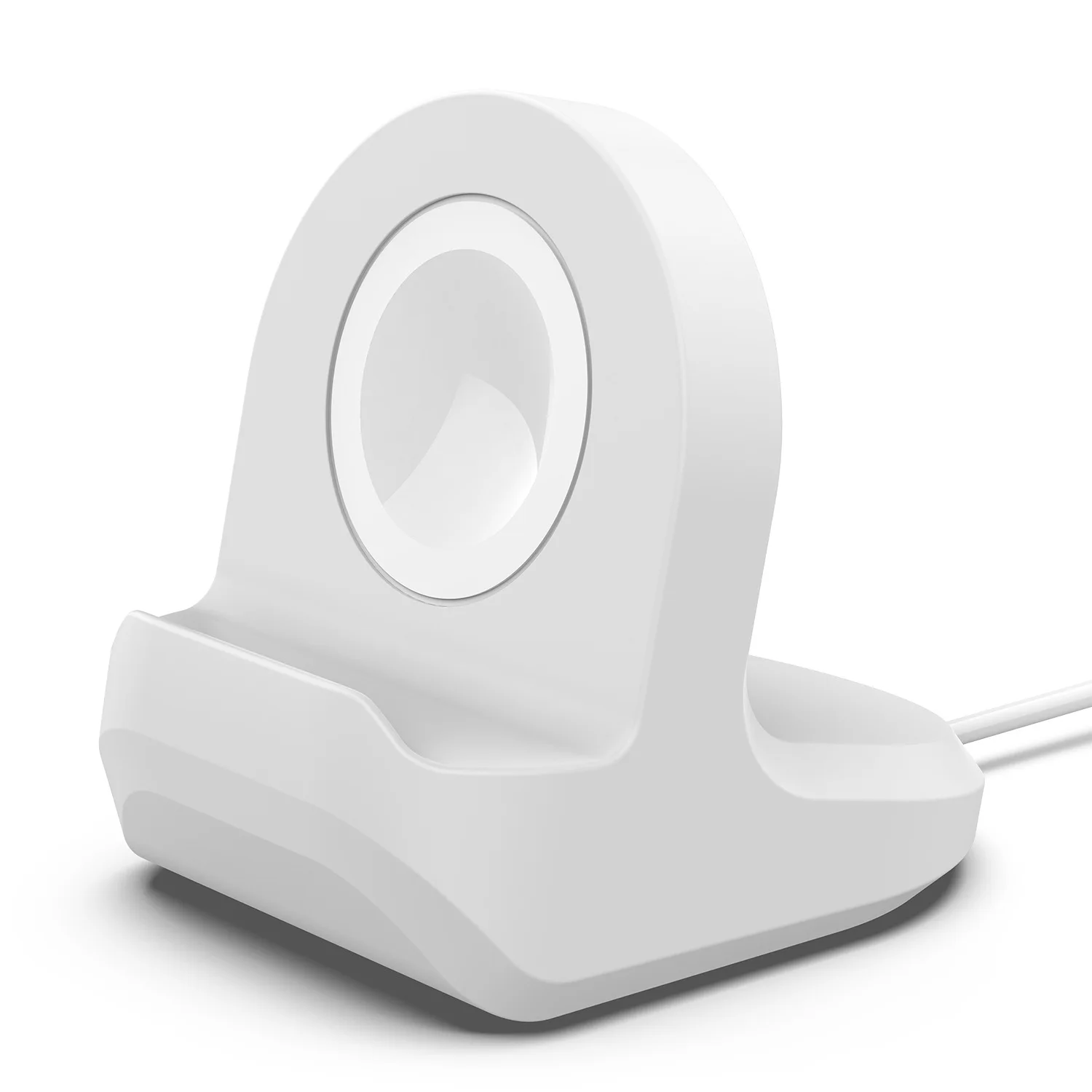 Силиконовая Подставка для зарядки станция держателя Dock for Apple Watch Series 1/2/3 42 мм 38 мм Зарядное устройство кабель держатель телефона - Цвет: Белый