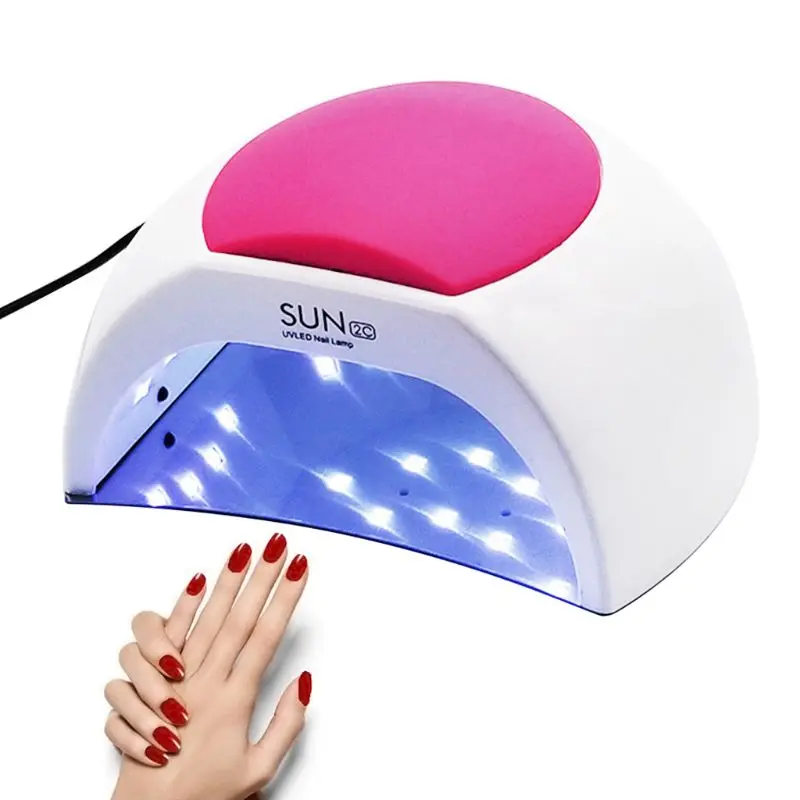 48 Вт УФ-Сушилка для ногтей, светодиодный светильник для отверждения, таймер, маникюрный аппарат, розовая силиконовая УФ-лампа для ногтей