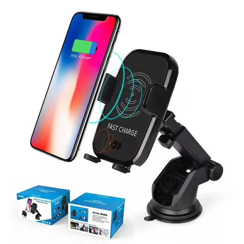 Wireless Car Charger Mount Infrared Sensor Automatic Clamp  Fast Charge Car Wireless Charger Holder Stand Quick Charger sucking