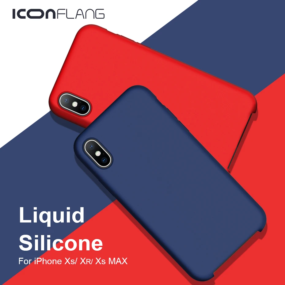 Чехол для iPhone XR XS MAX Оригинальный жидкий силиконовый чехол однотонный Прозрачный