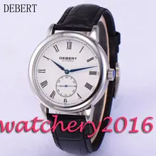 Simple Debert 40mm white dial Roman numbers blue hands Automatic movement Men’s Watch