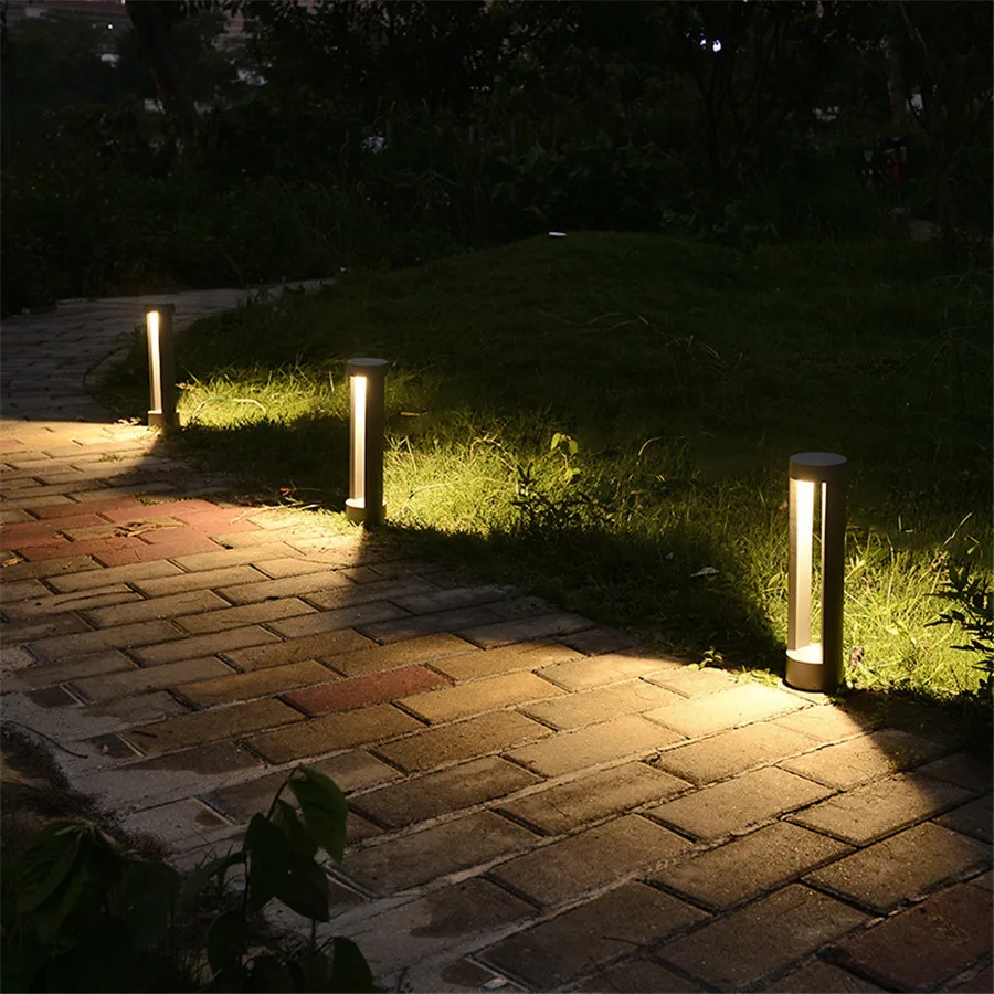 Thrisdar 60CM Outdoor Stand Pole Column Lawn Light Waterproof Garden Pillar Lawn Lamp Courtyard Pathway Post Bollards Light