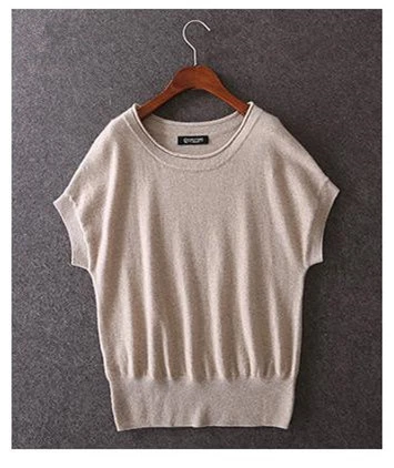 tan short sleeve sweater