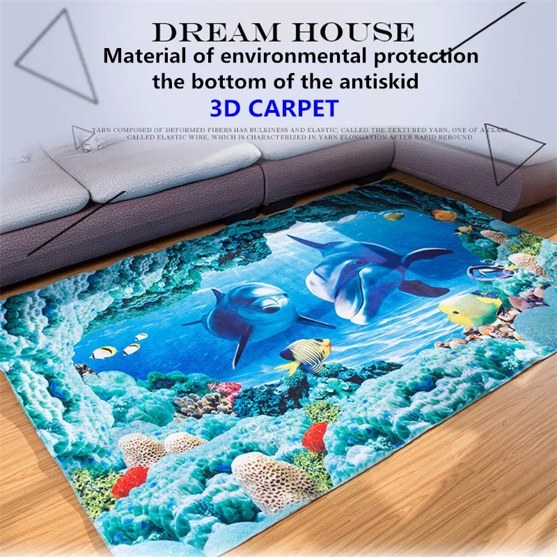 3D ковры для гостиной с изображением подводного мира, коврики для дома и спальни, современный коврик для журнального столика, коврик для Кабинета
