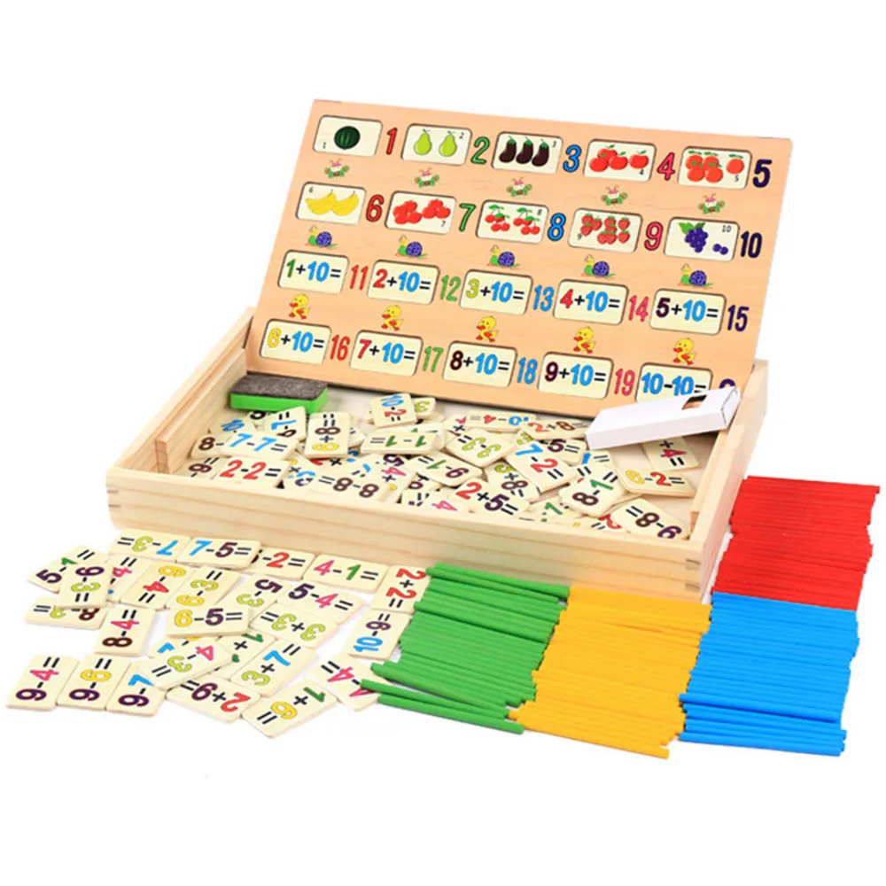  Montessori Math Toy Wooden Fruit Number Math Game Sticks Educational Toy Puzzle Learning Teaching A - 32960104601