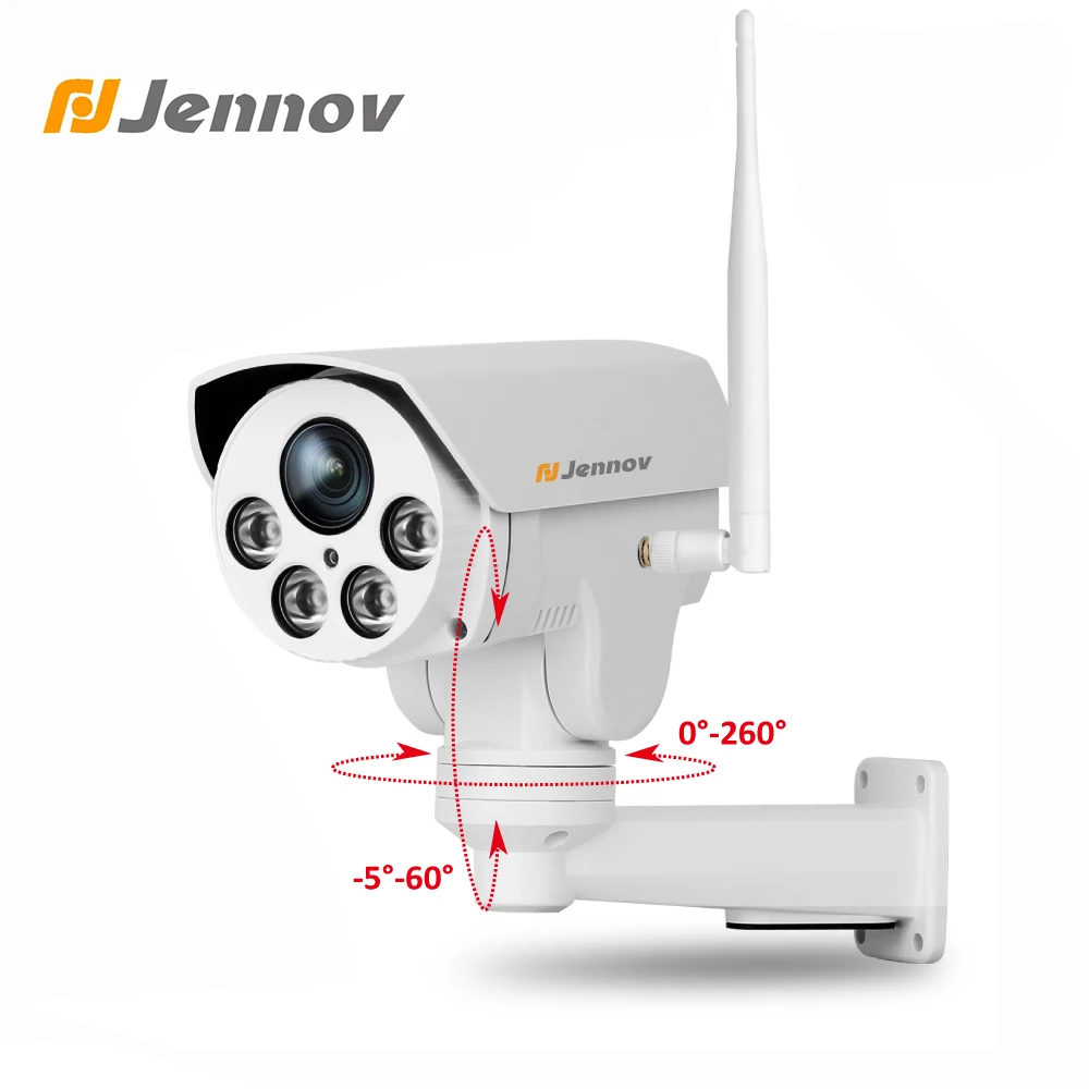 Jennov Wireless HD 1080P 960P Bullet Wifi PTZ IP Camera 4X Zoom Auto