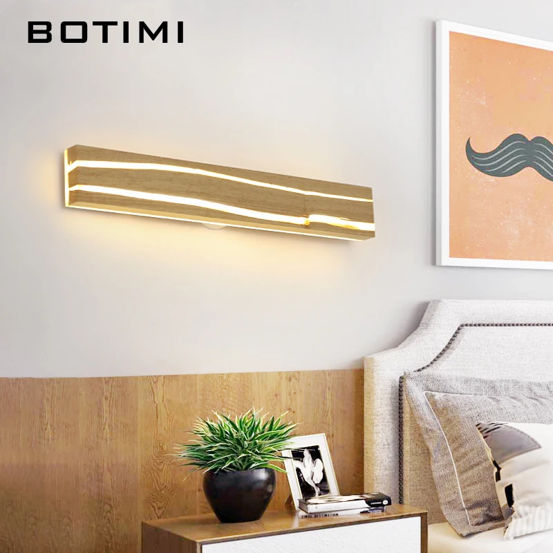 

BOTIMI Home Decor 220V LED Wall Lights For Bedroom Acrylic Wall Mounted Mirror Lamp Indoor Bedside Wall Sconce Hotel Lighting