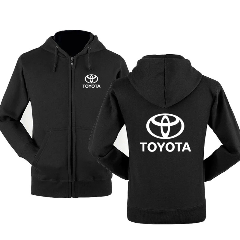 Мужская толстовка с капюшоном флисовая хлопковая куртка на молнии логотипом Toyota