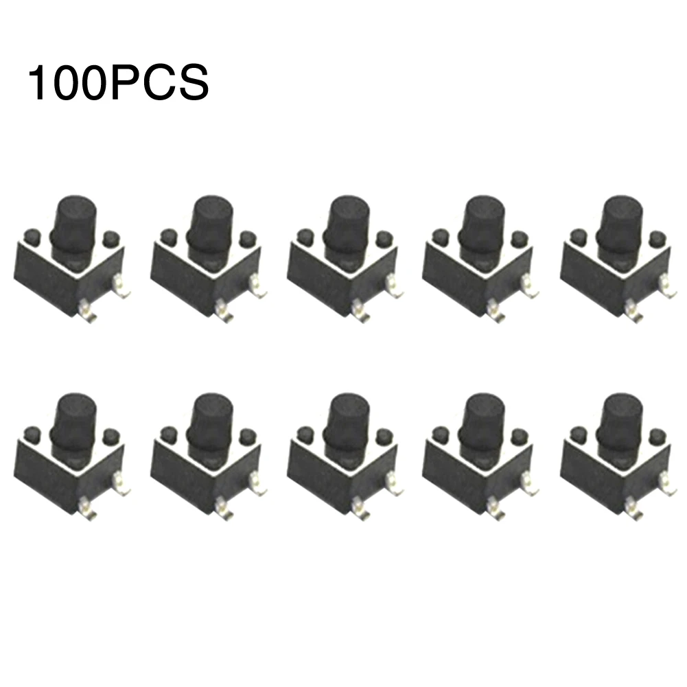 

100Pcs Mini Micro Button Switch Tactile Button Switch 4 Pin Home Lighting Tools Waterproof Antistatic 6 x 6 x 4.3/5/6/7/8/9/10mm