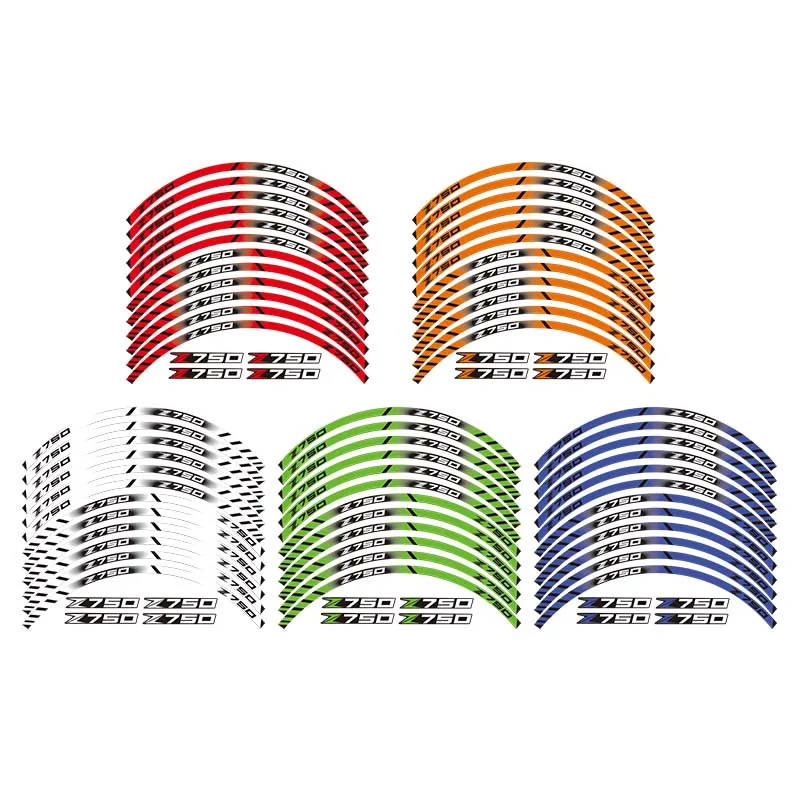 Хорошо продается мотоцикл 12 X толстый край внешний обод стикер полоса Светоотражающие колеса наклейки подходят для всех kawasaki Z750 z 750