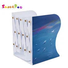 Мультяшная металлическая подставка для книг в синем стиле, растягивающаяся Регулируемая подставка для книг, органайзер для книг, офисный Органайзер