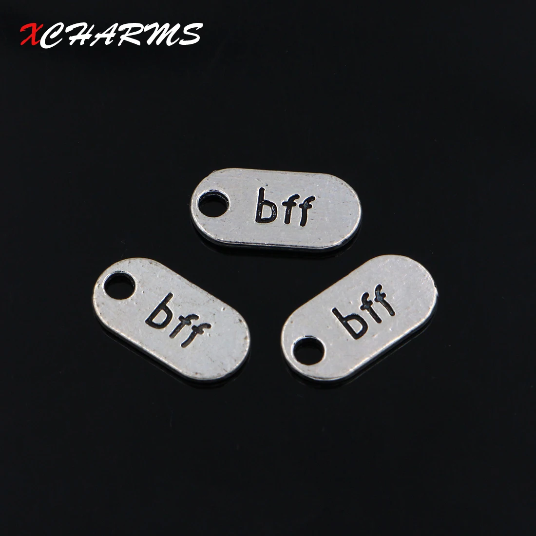 

XCHARMS 10pcs/lot Charm Wholesale bff Best Friend Forever 18*9mm Antique Making Pendant fit Vintage Tibetan Silver DIY Bracelet