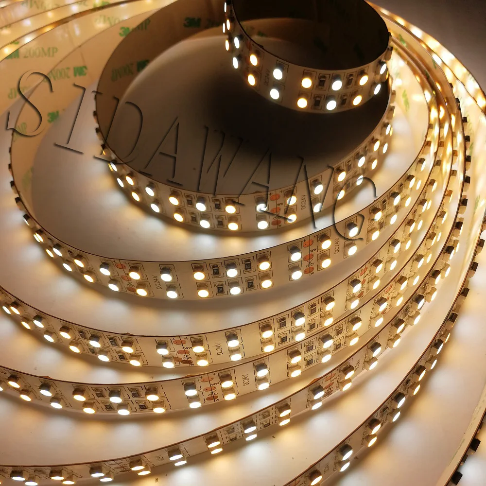 

Dual Color CRI>95 +Ra SMD3528 CCT Color Temperature Adjustable & Dimmable LED Strip Light CW+WW DC24V 240LEDs/m 5m/reel
