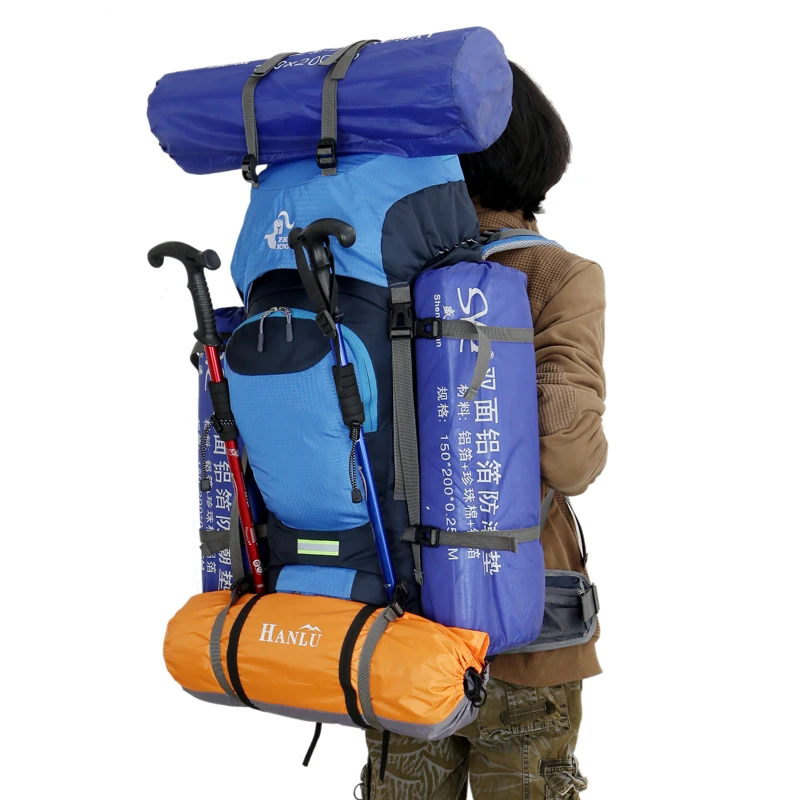 60L Large Capacity Mountain Camping Backpack Waterproof Outdoor Hiking Backpack With Rain Cover Breathable Sport Backpack (3)