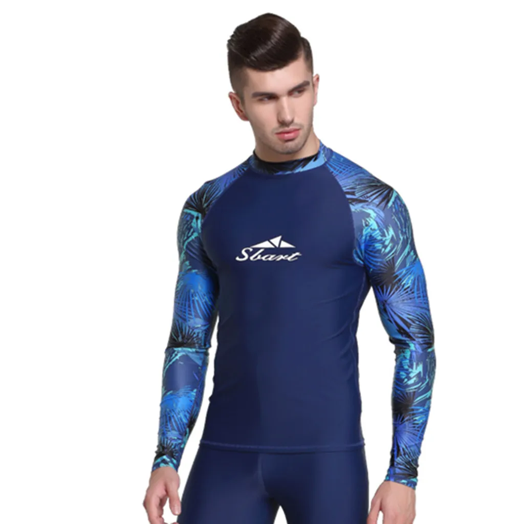 

Womail Men's Tops Diving Suits Surfing Suits Sun Snorkeling Swimwear Quick-drying Long-sleeved Sunscreen Surfing Wear