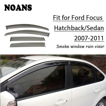 

NOANS 4pcs stickers For Ford Focus Hatchback/Sedan 2018 2017 2016 2015 2014-2007 Car Styling Accessories Windows Sun Rain Visor