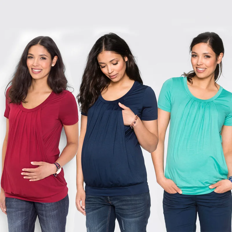 Breastfeeding Maternity Nursing Tops T-shirts For Pregnant Women Lactation Clothes Feeding Vest Pregnancy Tees Gravidas Top
