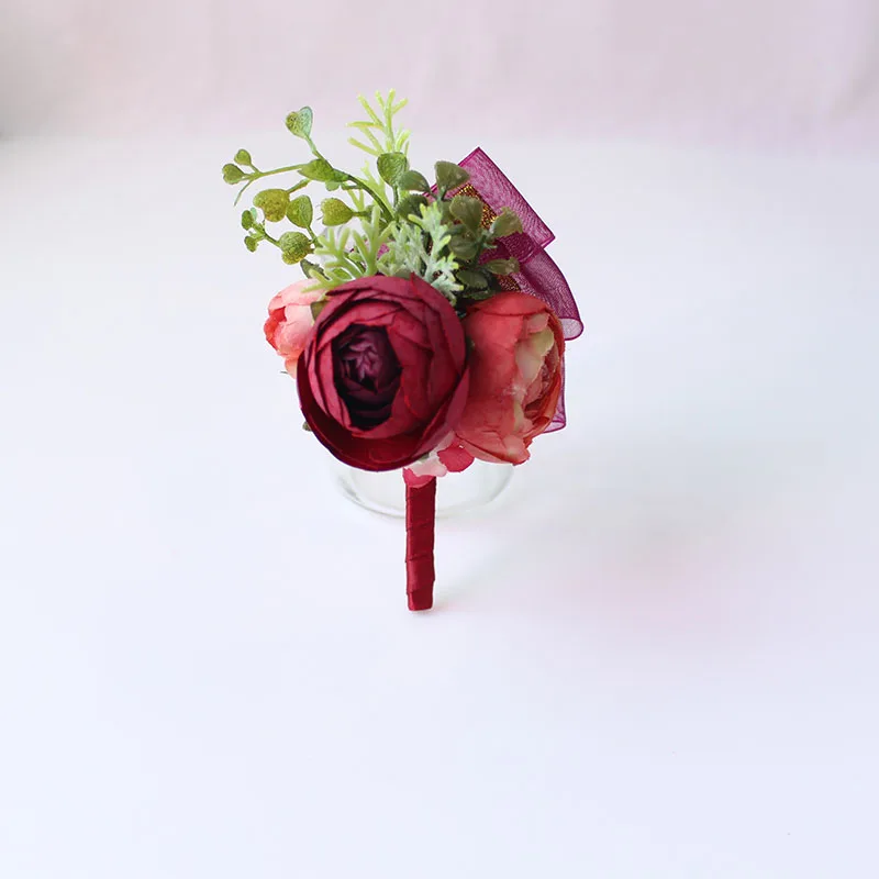 Wedding Corsages and Boutonnieres men groom artificial flowers  (16)