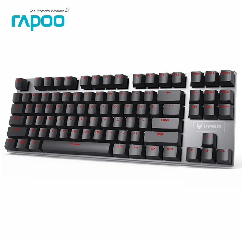 Rapoo V500 сплав версия Механическая игровая клавиатура Teclado с питанием от USB для игрового компьютера Настольный Ноутбук черный/коричневый/синий