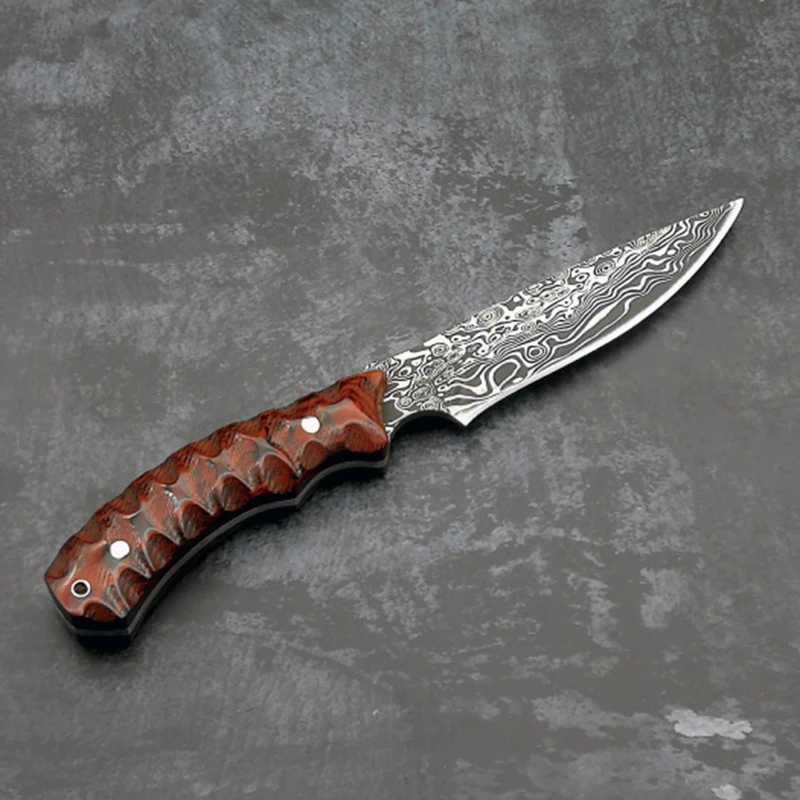 ToughKeng الأحمر Micarta مقبض فورج 440 الصلب شفرة مثبتة سكين 58HRC في الهواء الطلق التخييم السكاكين بقاء