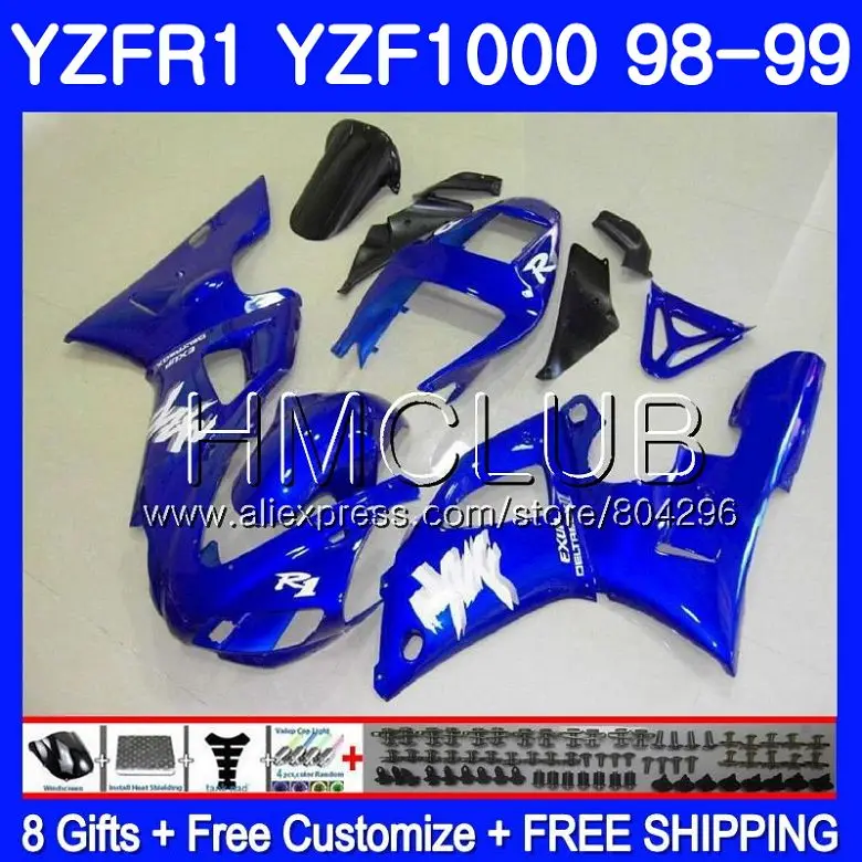 

Body For YAMAHA Glossy blue YZF 1000 YZF R 1 YZF1000 YZF-R1 98 99 Frame 107HM.19 YZFR1 98 99 YZF-1000 YZF R1 1998 1999 Fairings
