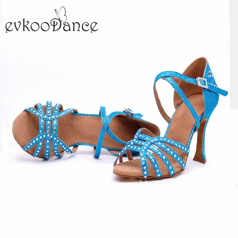 Женская обувь для танцев черного и красного цвета; 4 цвета; обувь для латинских танцев, сальсы, танго, бальных танцев; женская обувь на высоком каблуке 9 см; Evk-512