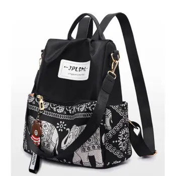 

2019 Fashion Women Girls Small Bear Backpack Travel Black Shoulder Bag Casual Girls Printing Bagpack Bags For Women 2019