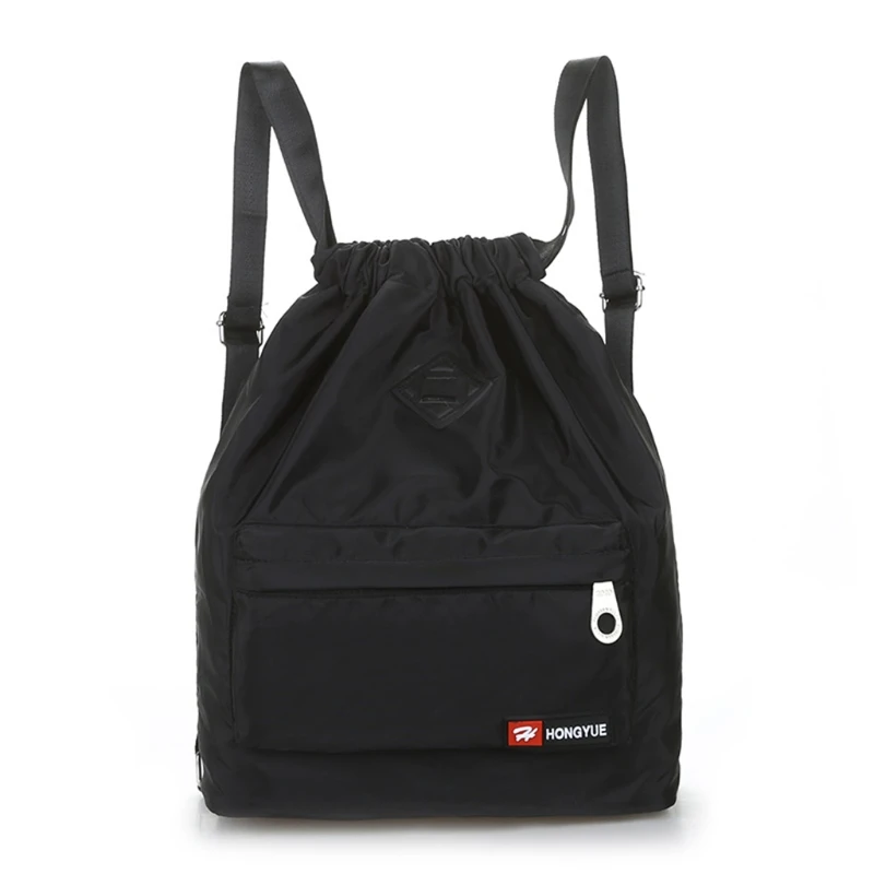 Новинка, нейлоновый рюкзак, водонепроницаемый, на шнурке, спортивная сумка для мужчин и женщин - Цвет: Black