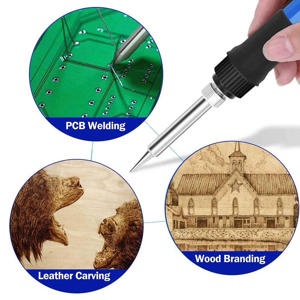 

37Pcs 2 In 1 Welding Electric Soldering Iron Tools Kit for Wood Burning Carving Embossing LB88