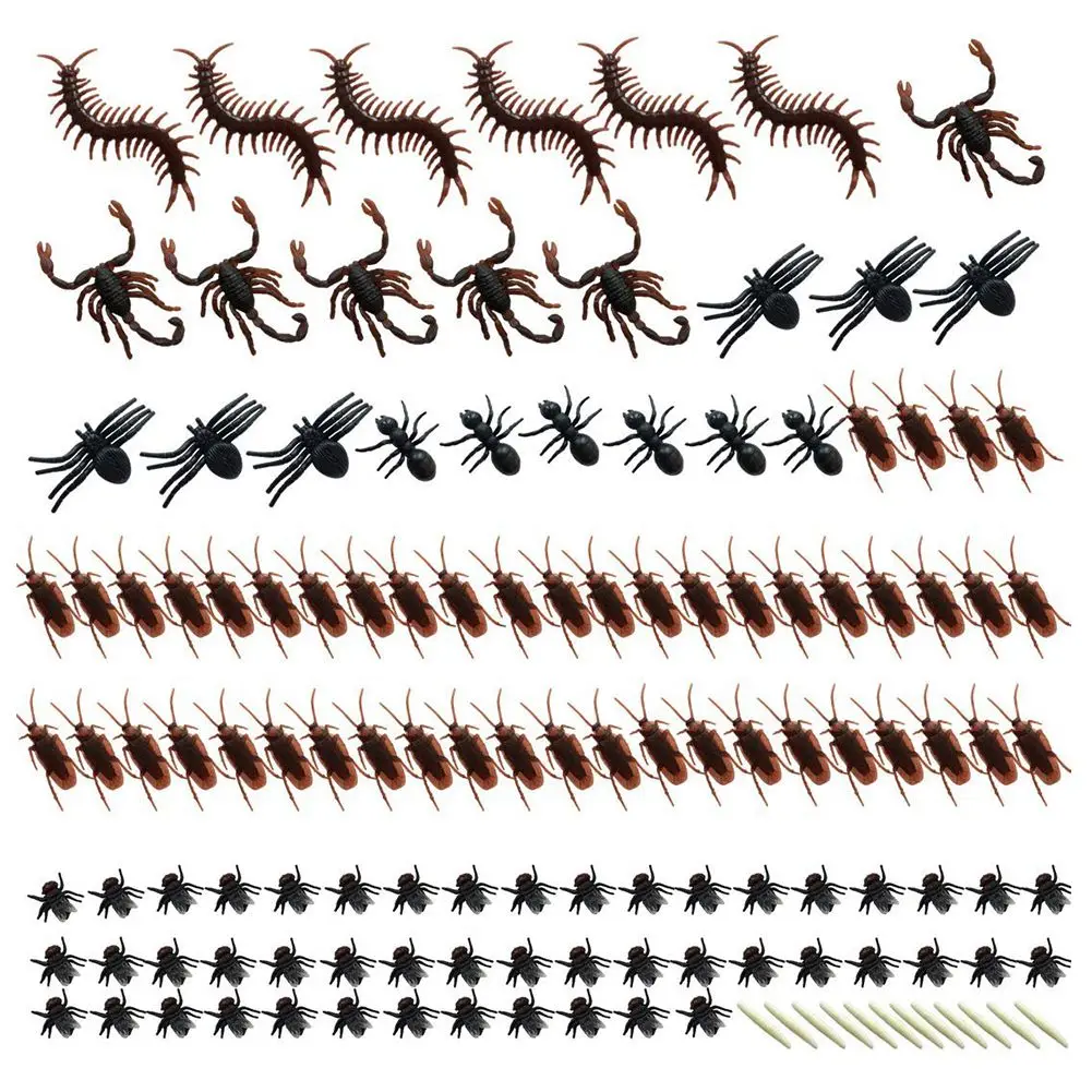 150 шт. реалистичные ошибки Пластик искусственный тараканов Пауки сороконожек скорпионов для Хэллоуина вечерние украшения вечерние свадебные сувениры