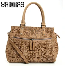 Брендовая качественная женская сумка из натуральной кожи, старинная женская сумка с рисунком из мультфильма, тиснение, натуральная кожа, модная женская сумка