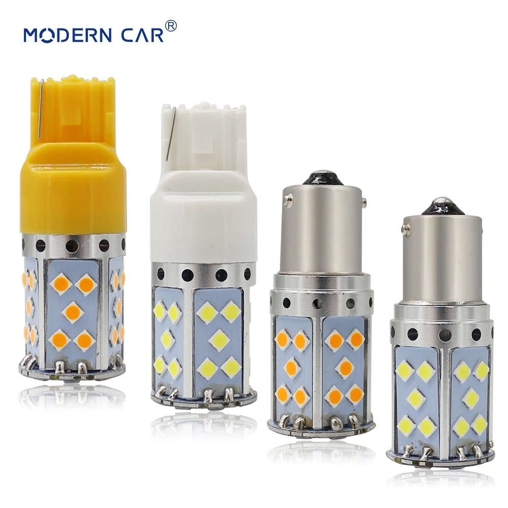 Современный автомобильный Canbus 20 Вт PY21W P21W T20 S25 35SMD 3030 фонарь заднего хода