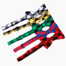 Англия Стиль плед детский галстук-бабочка хлопка галстуков для аксессуары для детей