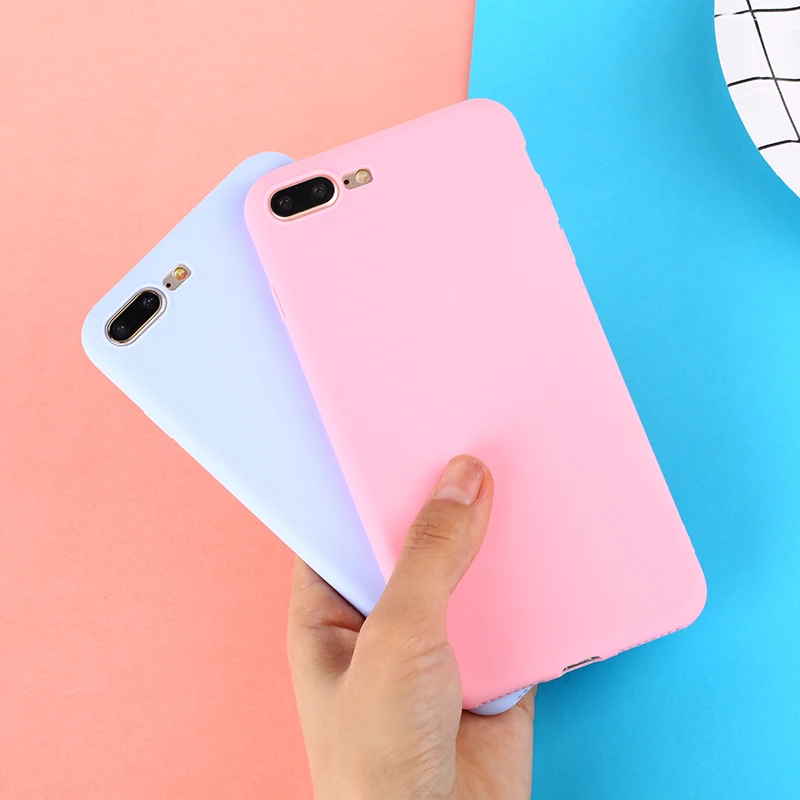 

Color TPU Silicone Frosted Matte Case For iPhone 7 8 Plus 6 6s X Plus 5 5S Soft Back Cover for iPhone 6 Plus 7 8 XR XS Max Case