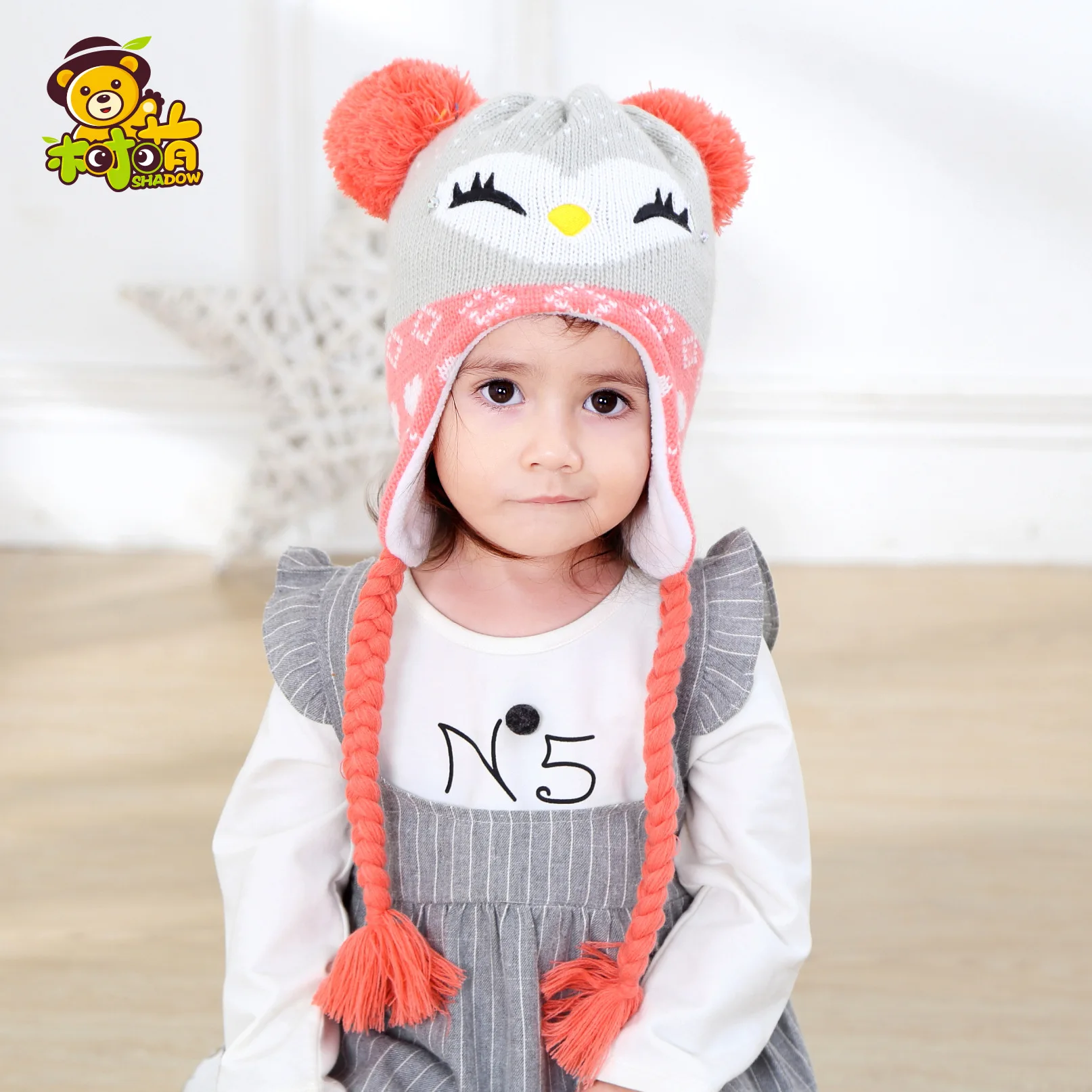 2017 New Children Knit Hat Winter Baby Girls Boys Beanie Hat Ear Flap