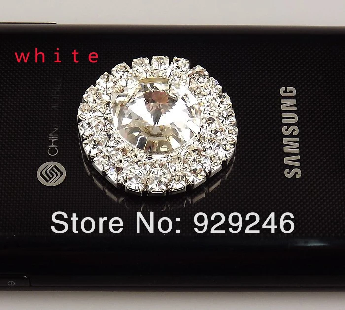 

1pcs/lot 32mm silver AB clear crystal rhinestone round button for mink coat decoration round crystal applique for shoes garments