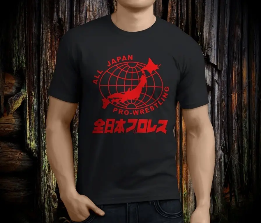 Прохладный Великий muta puroresu все Японии Pro Wrestling Для мужчин черная футболка Размеры